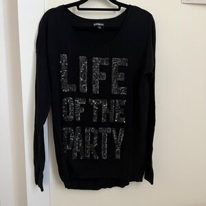 NWOT Express Black Sequin Sweater